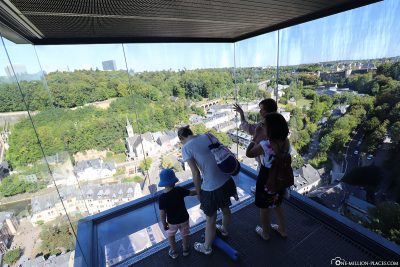 Panorama über Kirchberg und Pfaffenthal
