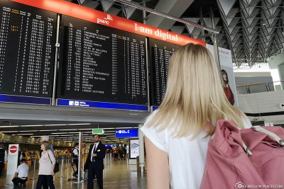 Abreise am Flughafen Frankfurt